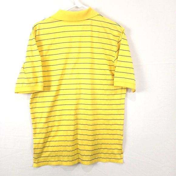 Polo Ralph Lauren Men’s Small Polo Shirt Yellow Striped Short Sleeve Hi-Low Hem - Picture 3 of 9